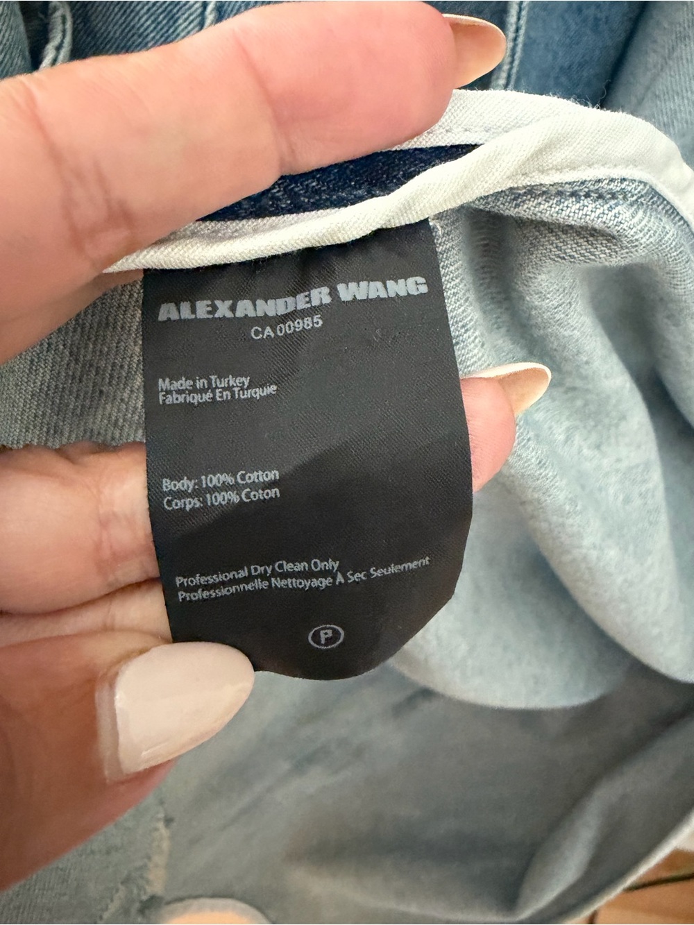 ALEXANDER WANG Distressed Blue Denim Trench Coat S - Picture 7 of 8